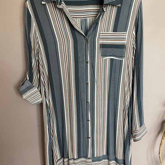 Vintage Striped Long sleeve Rayon Dress - Picture 9 of 9